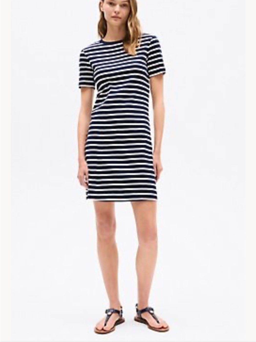 Striped Navy and White Short-Sleeve T-Shirt Dress Tommy Hilfiger size large